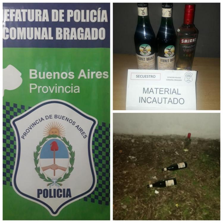 Robaron botellas de bebidas alcohólicas pero los atraparon en la calle