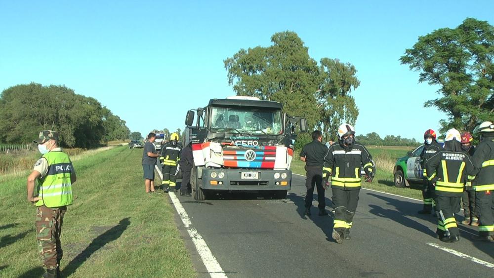 Alberti: chocaron tres camiones en cadena sobre la ruta 5