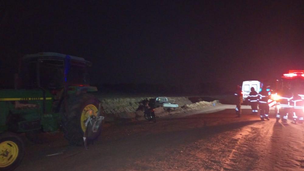 Un hombre murió tras el impacto entre una camioneta y tractor en el camino a Warnes