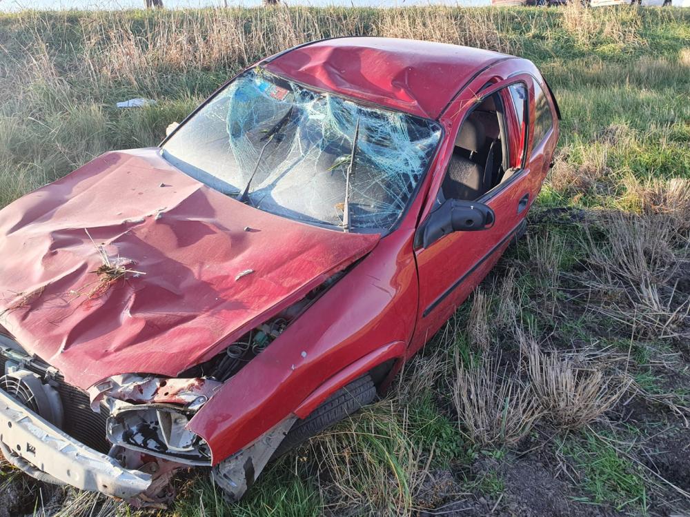 Ruta 5: una automovilista perdió el control y volcó cerca de Mechita
