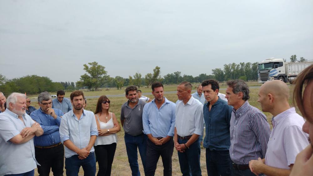 Katopodis, De Pedro y Ustarroz estuvieron en el reinicio de obra de autovía 5 entre Mercedes y Suipacha