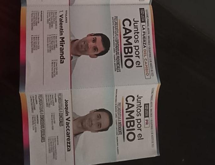 Denuncian que distribuyen boletas de Juntos con la imagen de un candidato de Alberti para perjudicar al oficialismo bragadense