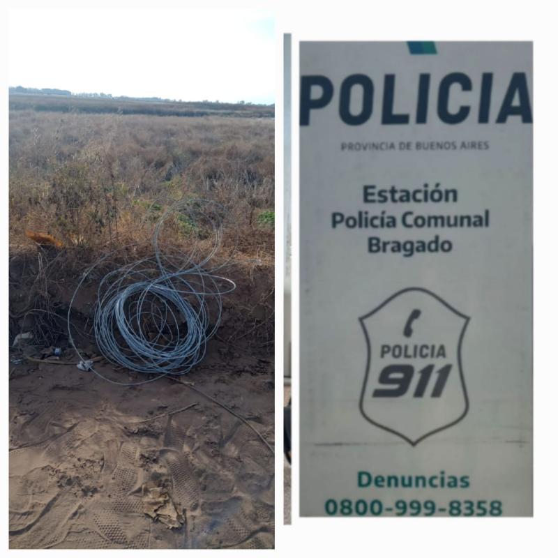 Robaban cables del tendido eléctrico y fueron sorprendidos