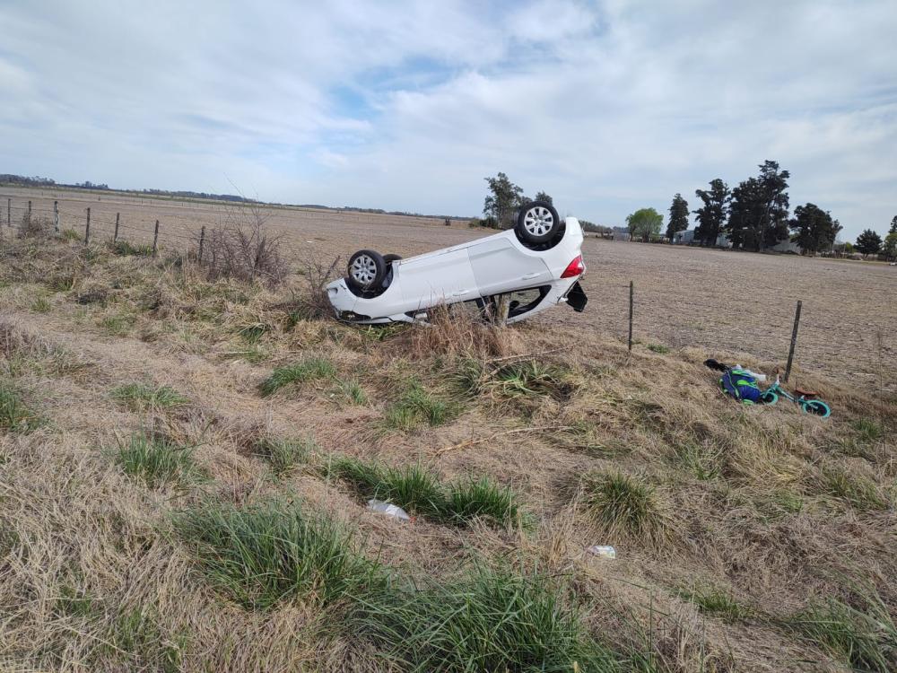 Una bragadense sufrió un accidente cuando circulaba en auto por ruta 5