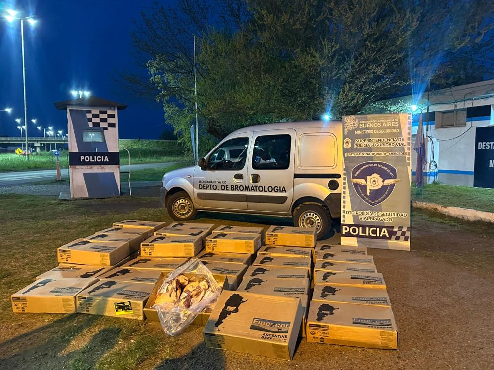 Secuestran una carga irregular de 800 kilos de carne que circulaba por ruta 5