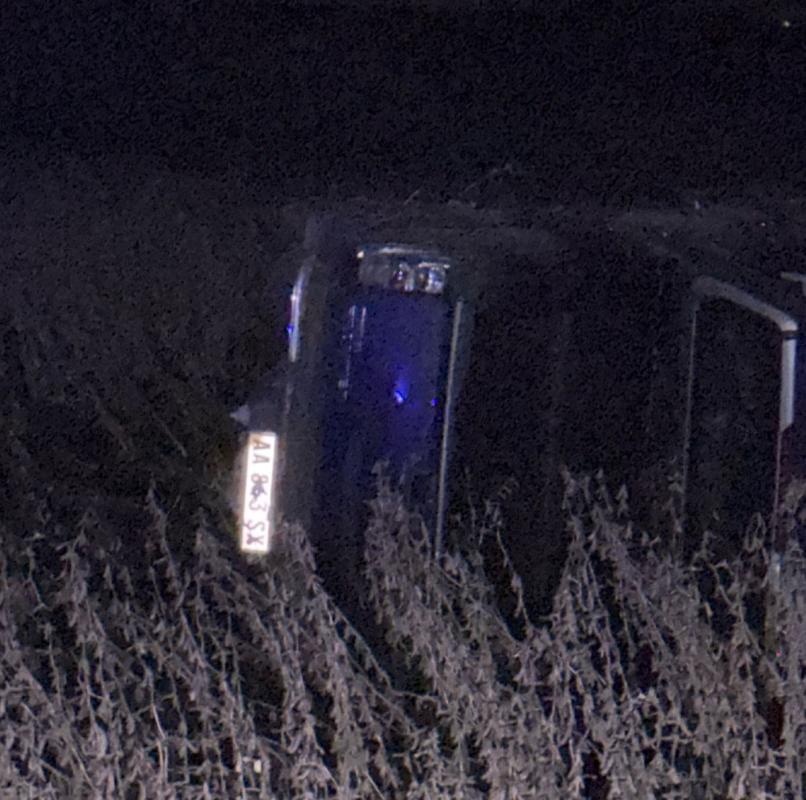 Despiste y vuelco en la Ruta 46: no hubo heridos